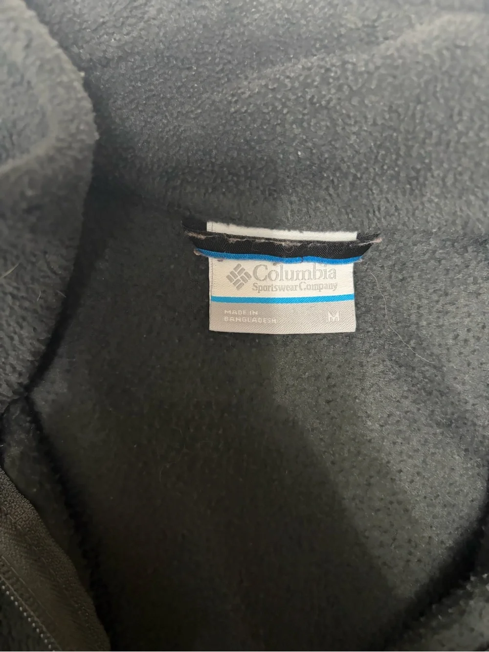 Columbia Men's Black and Gray Full-Zip Performance Fleece Jacket Medium Cozy